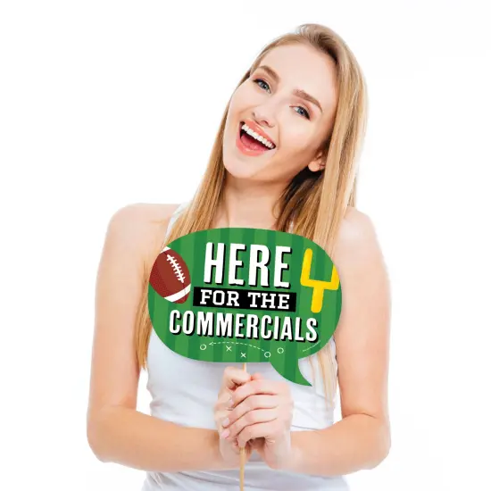 Big Dot of Happiness Funny The Big Game - Football Party Photo Booth Props Kit - 10 Piece {3}