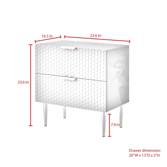 Zeynep Side Table/Nightstand Grey/Chrome {6}