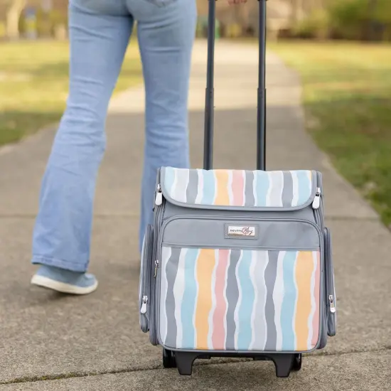 Collapsible Rolling Scrapbook & Featherweight Case, Grey Stripes {3}