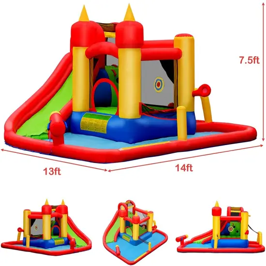 Inflatable Water Slide Jumper Bounce House with Ocean Ball without Blower {4}