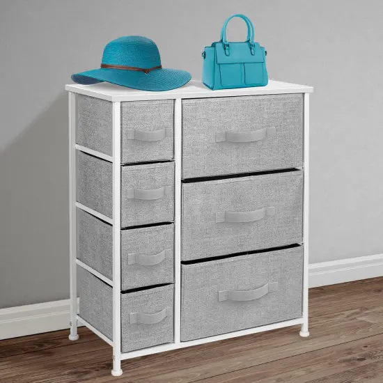Sorbus Dresser with Drawers - Furniture Storage Tower Unit for Bedroom, Hallway, Closet, Office Organization - Steel Frame, Wood Top, Easy Pull Fabric Bins White {2}