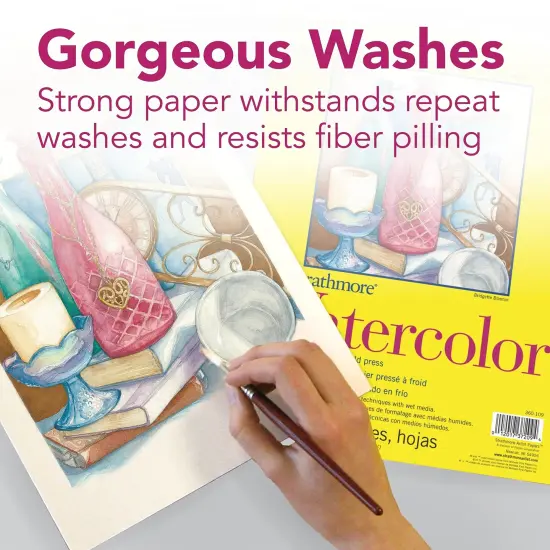 12 Sheets Watercolor Paper Pad, Tape Bound, 11x15 inches, (140lb/300g) - Artist Paper for Adults and Students - Watercolors, Mixed Media, Markers and Art Journaling {4}