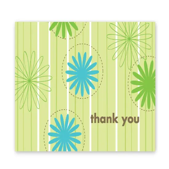 Great Papers! Thank You Note Card and White Envelope, Daisy Stripes, 4.75" x 3.375"(folded), 24 count {2}