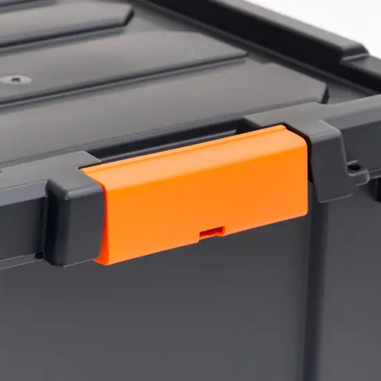 IRIS USA 47 Quart Heavy Duty Plastic Storage Box, Black, 4 Pack {4}