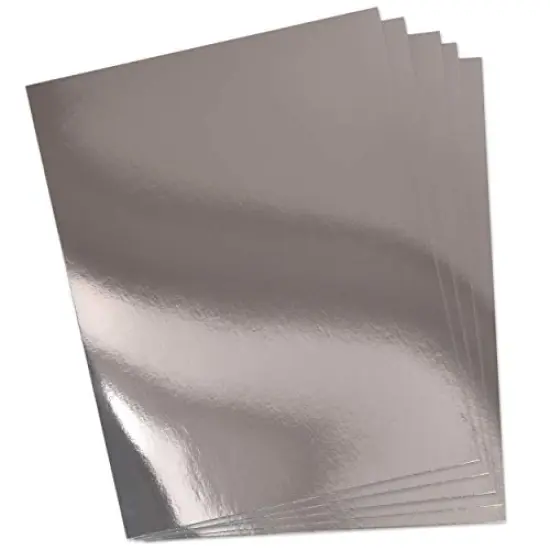 60 Pieces Metallic Silver Card Stock Mirror Paper Sheets Foil Board Reflective Sheet for Craft Metal Scrapbook Poster Cardboard Mirrored Embossing Crafts Stock Shiny Material Letter Size 8.5" x 11" {2}