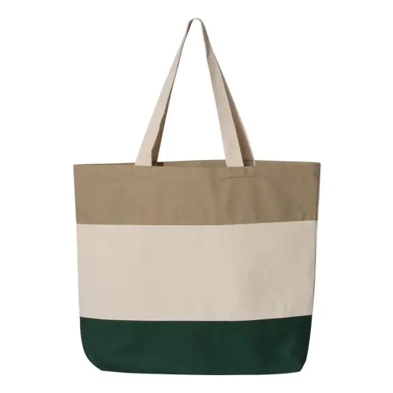Q-Tees&reg; Tri-Color Tote Black/natural/light {2}