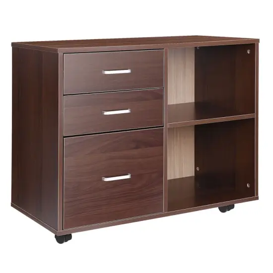 Mobile File Cabinet Organizer 3 Drawers 2 Shelves Storage. {3}