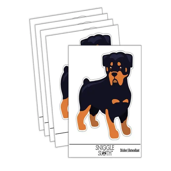 Rottweiler Rottie Standing Dog Waterproof Vinyl Phone Tablet Laptop Water Bottle Sticker Set - 5 Pack {2}