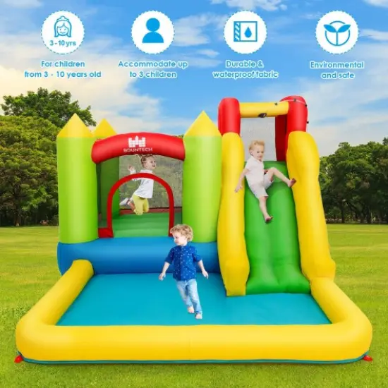 Inflatable Bounce House Water Slide Jump Bouncer without Blower {2}