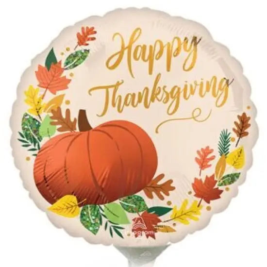 Happy Thanksgiving Fall Pumpkin 9" Foil Balloon, 1ct {1}