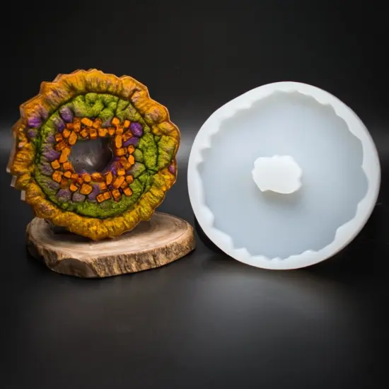 Handmade Geode Silicone Coaster Mold G4 {1}