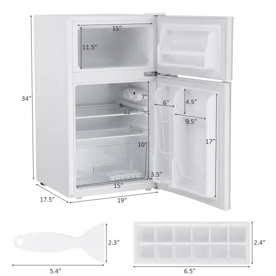 Compact Stainless Steel Refrigerator White {5}