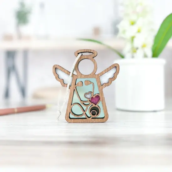 3.5" (H) Nurse Ornament - Handcrafted in Texas - Mother's Angels&reg; Christmas Angel Wings Figurine {2}