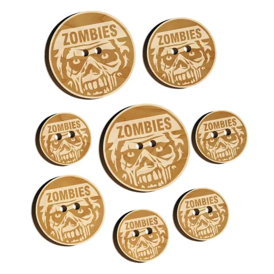 Zombies Scary Undead Face Wood Buttons for Sewing Knitting Crochet DIY Craft {7}