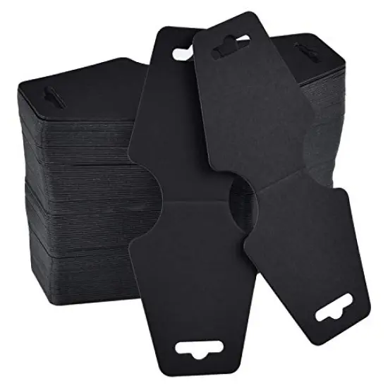 200 Pieces Necklace Display Cards Blank Necklace Card Holder Kraft Paper Jewelry Display Hanging Cards for Necklaces, Bracelets, Jewelry Hang Tags, 4.7 x 2 Inches (Black) {3}