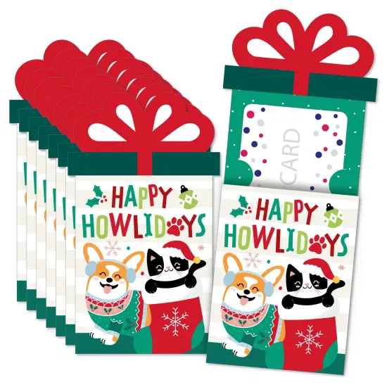 Big Dot of Happiness Christmas Pets - Cats and Dogs Holiday Party Money and Gift Card Sleeves - Nifty Gifty Card Holders - Set of 8 {1}