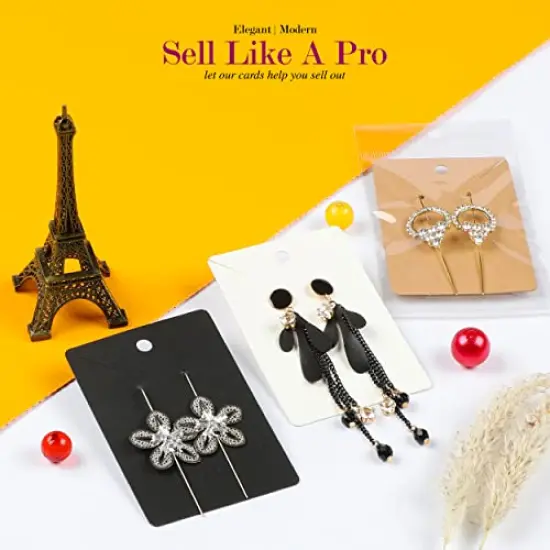 3.5 x 2.3 inches Earring Cards for Selling - 150 Pack of Earring Display Cards with Self 150 Sealing Bags - Earring Packaging Supplies for Small Business - Necklace Cards, (Multi Color) {3}