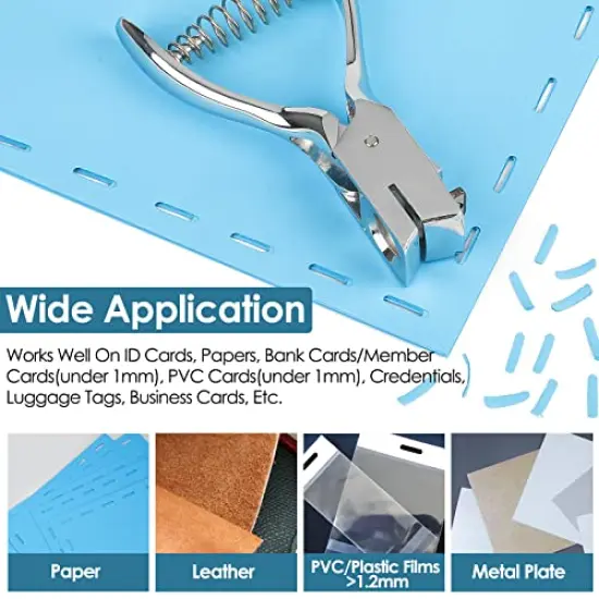 Hole Punch Slot Punch Badge Hole Punch for ID Cards,Hand Held,No Burrs Holes,One Slot Hole Puncher for ID Badges Hole Punch for Badge,Metal Hole Punch for ID Cards,Badge Holes,15mm x 3mm Hole {6}