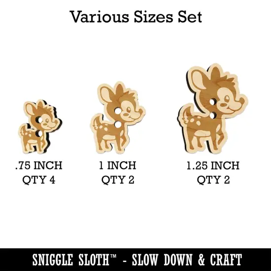 Adorable Baby Deer Fawn Wood Buttons for Sewing Knitting Crochet DIY Craft {1}