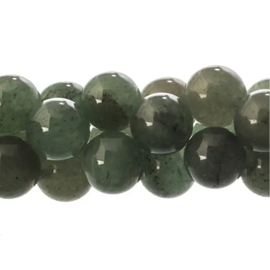 Earth's Jewel 8" Green Aventurine Natural Semi-Precious Strung Bead {1}