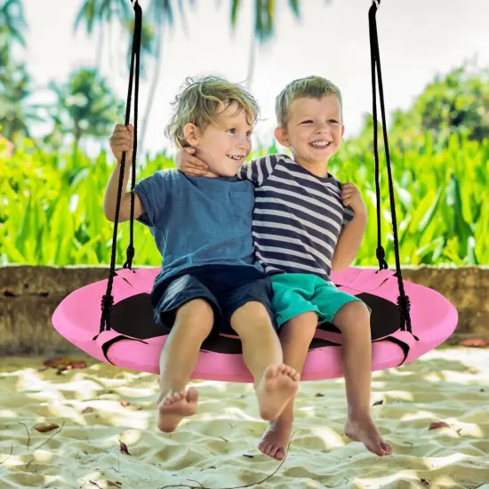 40 Inch Flying Saucer Tree Swing Indoor Outdoor Play Set Pink {1}