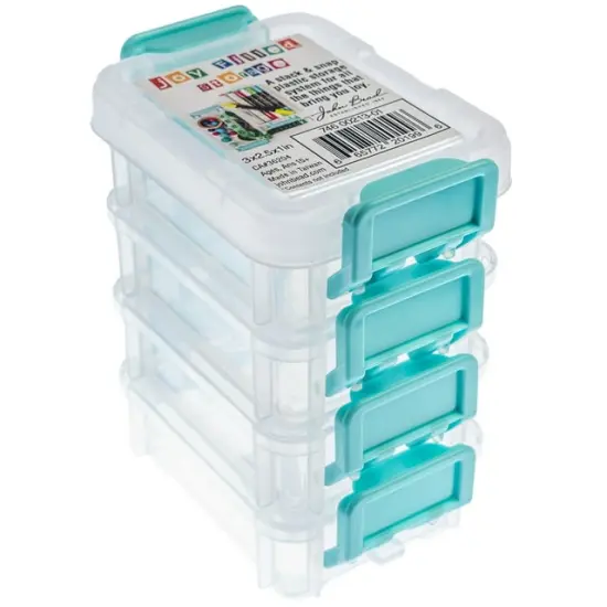 John Bead 3" Joy Filled Clear Stackable Organizer with Lids {1}