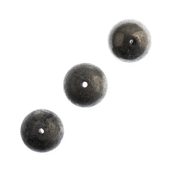 Earth's Jewel Semi-Precious 16" Pyrite Round Natural Bead Strand {1}