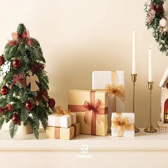 1" x 90 Yards Organza Ribbon Mixed Color Sheer Ribbons Set 10 Yd x 9 Rolls Handmade Eco-Friendly for Gift Wrapping Christmas Tree Crafts Bows Wedding Invitations Wreaths Wrap {2}