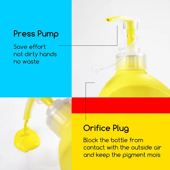 MEEDEN Lemon Yellow Acrylic Paint with Pump Lid, 1/2 Gallon (2L /67.6 oz.) Heavy-Body Non-Toxic Rich Pigment Color, Perfect for Art Class, Wall Painting, Painting Party & Creative DIY {2}