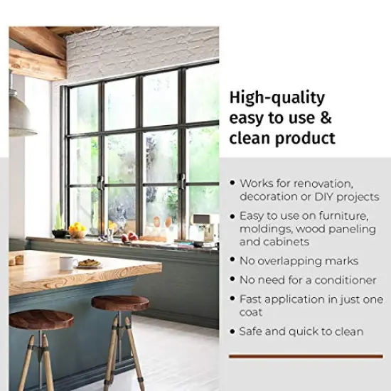 Interior Water Based Wood Stain - Natural Stain for Furniture, Moldings, Wood Paneling, Cabinets (Antique Walnut TEW-212-12, 12 oz) {2}