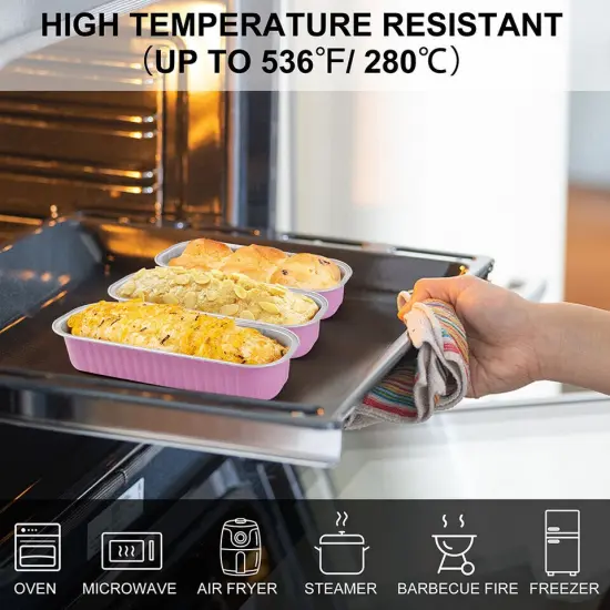 50-pack aluminum foil mini loaf pans with lids for baking muffins and cupcakes. {3}