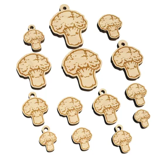 Cute Kawaii Broccoli Vegetable Mini Wood Shape Charms Jewelry DIY Craft {7}