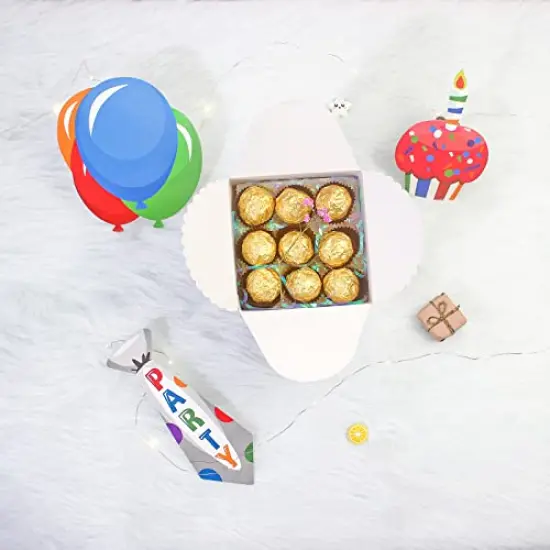 10 Pieces Silver Glitter Gift Boxes, Small Gift Box with Lids Bulk for Wedding, Party, Birthday, Valentine's Day and More, 4.75&rdquo; x 4.75&rdquo; x 3.53&rdquo; Fancy Present Box for Gift Giving {3}