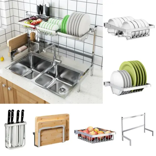 Stainless Steel Kitchen Supplies Storage Shelf Cutlery {4}