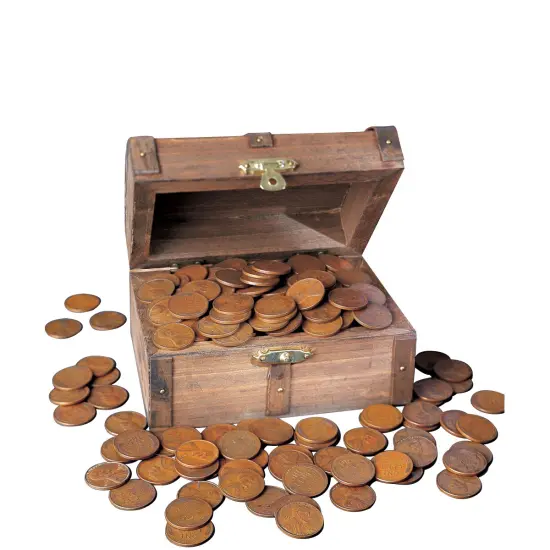 Treasure Chest of 1 Lb of Lincoln Wheat-Ear Pennies {1}