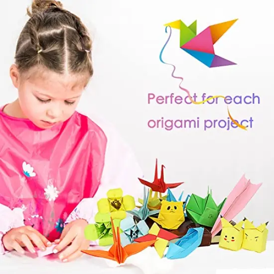 200 Pieces Origami Paper,20 Vivid Colors - Double Sided - 6 Inch Square, Easy Fold Paper for Kids Adult Beginners Training Arts & Crafts Projects. {3}
