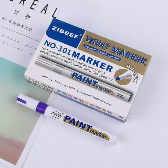 Kitcheniva 3 Pcs Waterproof Permanent Paint Marker Pen Oil based Purple {1}