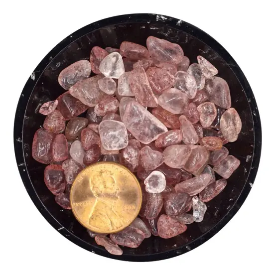 Strawberry Quartz Tiny Crystal Chips &ndash; Size L1 {2}