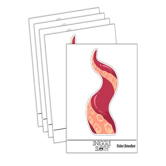 Pocket Tentacle Octopus Squid Kraken Waterproof Vinyl Phone Tablet Laptop Water Bottle Sticker Set - 5 Pack {1}