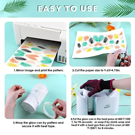 8 Pieces Sublimation Glass Blanks with Bamboo Lid - 16 Oz Frosted Sublimation Beer Can Glass - Sublimation Glass Tumblers for Iced Coffee Juice Soda Drinks {3}