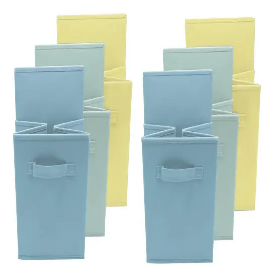 Sorbus Fabric Collapsible Cube Storage Bins Set (6 Pack) Blue, Green,Yellow {5}