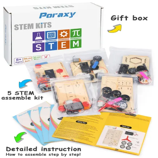 5 in 1 STEM Kits, STEM Projects for Kids Ages 8-12, Wooden Model Car Kits, Gifts for Boys 8-10, 3D Puzzles, Science Educational Crafts Building Kit, Toys for 8 9 10 11 12 13 Year Old Boys and Girls {2}