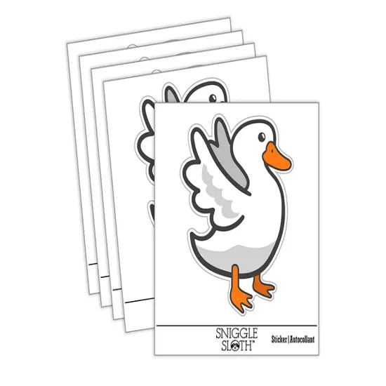 Delightful Duck Flapping Wings Waterproof Vinyl Phone Tablet Laptop Water Bottle Sticker Set - 5 Pack {2}