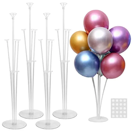 4 Sets Balloon Stand Kit For Table, Balloon Sticks with Base Birthday Graduation Party Decorations Wedding {2}