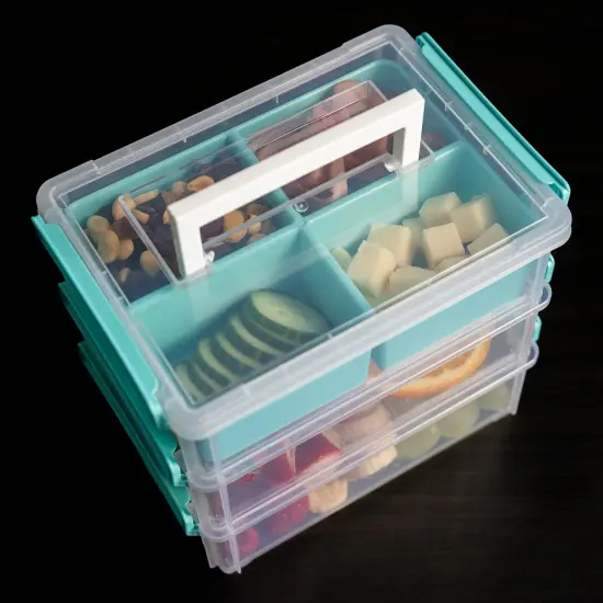 Joy Filled 8" Clear Stackable Organizer with Lids & Handle {3}