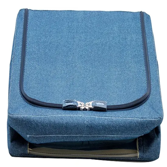 Sorbus Fabric Storage Bins - Stackable, Foldable Organizer, with Clear Window (Set of 2) Blue {6}