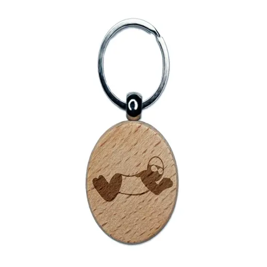 Swimming Swimmer Breaststroke Engraved Wood Round Keychain Tag Charm {1}