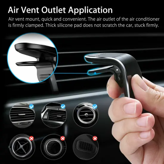 Kitcheniva Cell Phone Holder Car Magnetic Air Vent Stand 2 Pack Black {6}