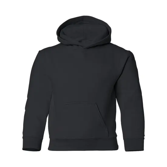 Gildan&reg; Heavy Blend Youth Hooded Long Sleeve Sweatshirt Black {2}