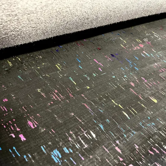 Rainbow Fleck Black Natural Cork {1}